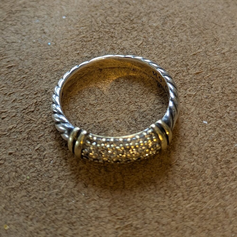 David Yurman Sterling Silver Ring with Diamonds